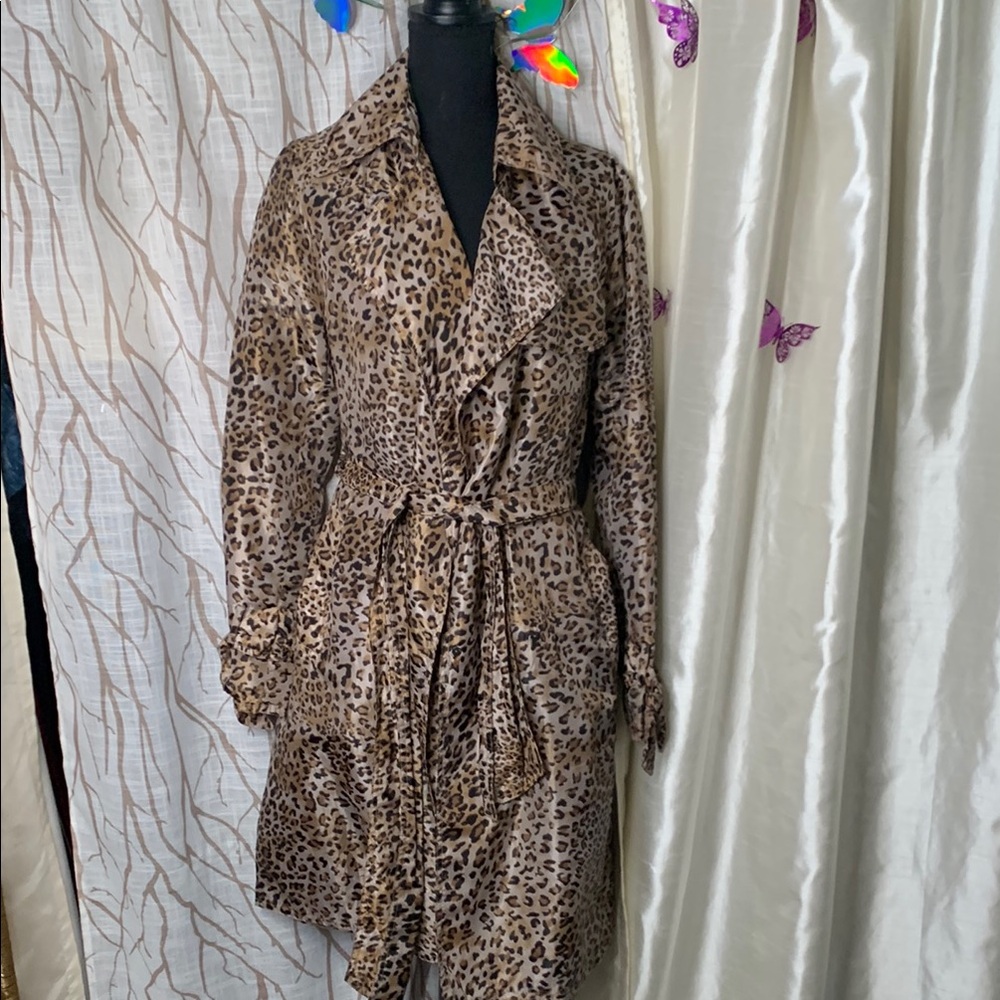 Leopard Print Trench Coat
